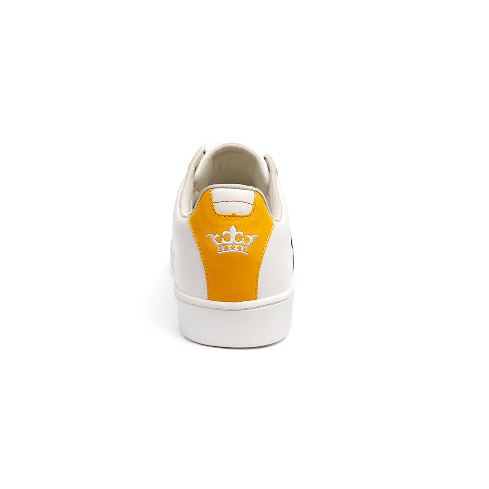 Men's Icon Genesis Crown White Yellow Purple Leather Sneakers 01992-036 - ROYAL ELASTICS
