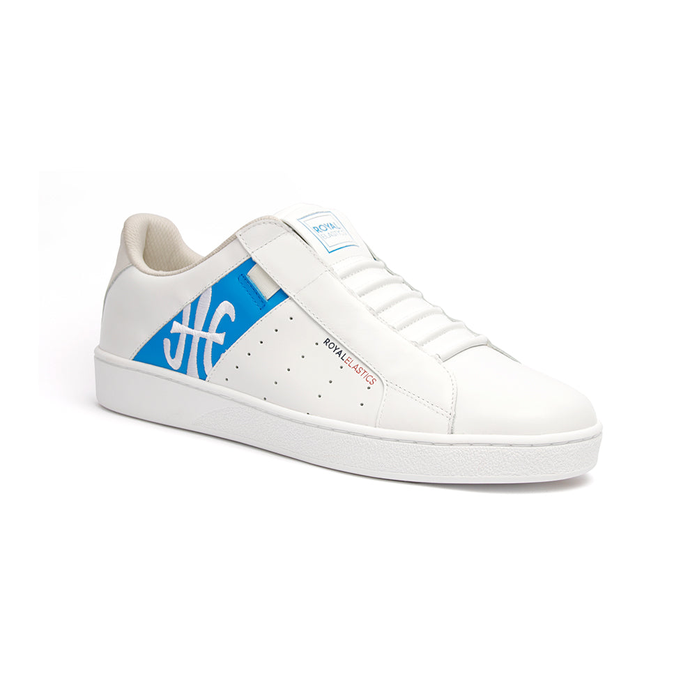 Men's Icon Genesis Chunk White Blue Leather Sneakers 01992-051 - ROYAL ELASTICS