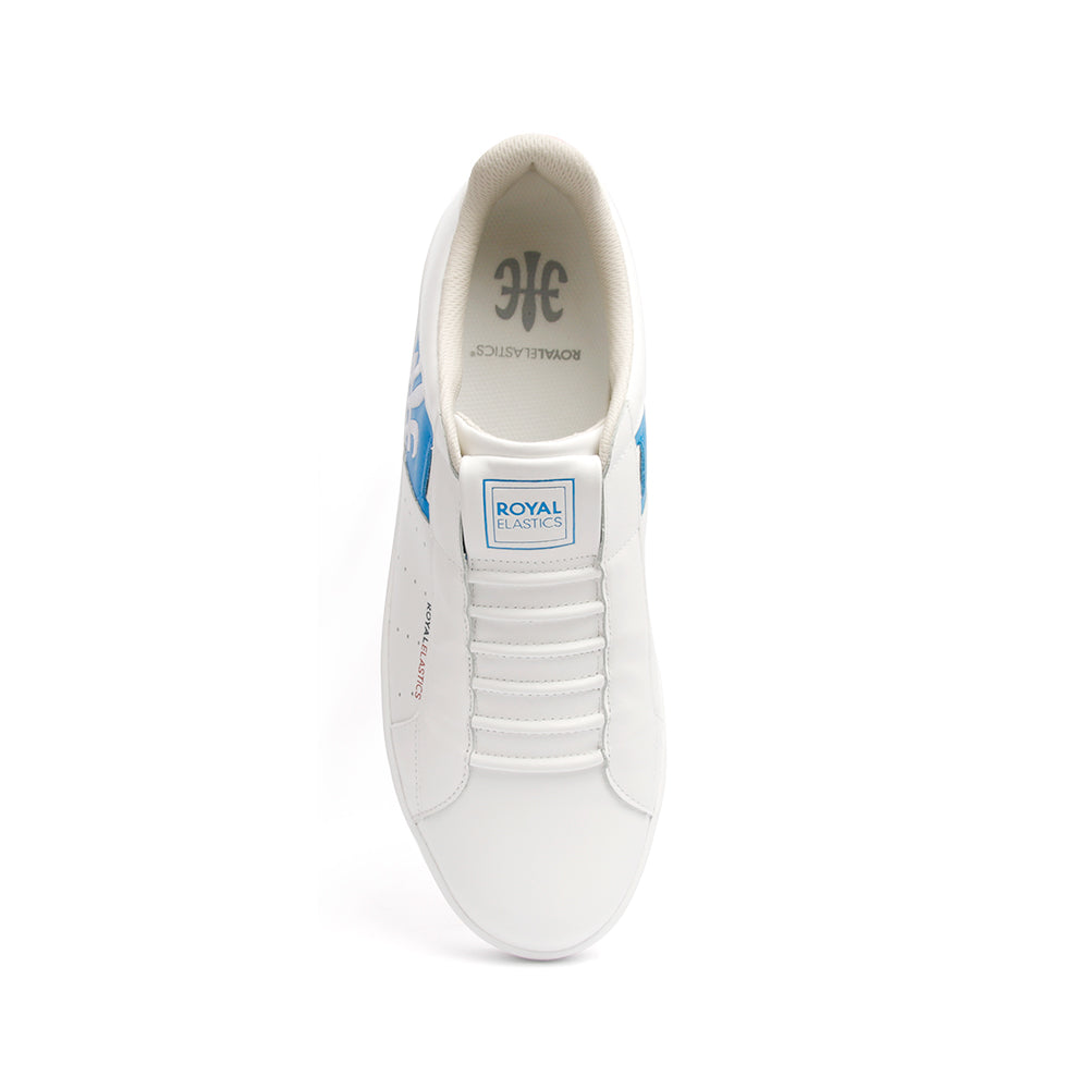 Men's Icon Genesis Chunk White Blue Leather Sneakers 01992-051 - ROYAL ELASTICS