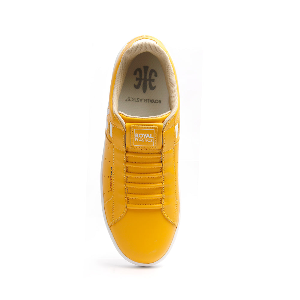 Women's Icon Genesis Spotlight Yellow White Leather Sneakers 91993-333 - ROYAL ELASTICS