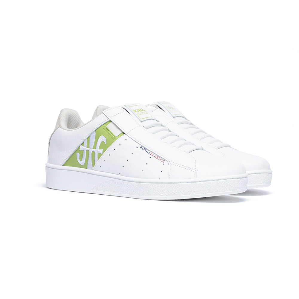 Men's Icon Genesis White Green Leather Sneakers 01994-040 - ROYAL ELASTICS