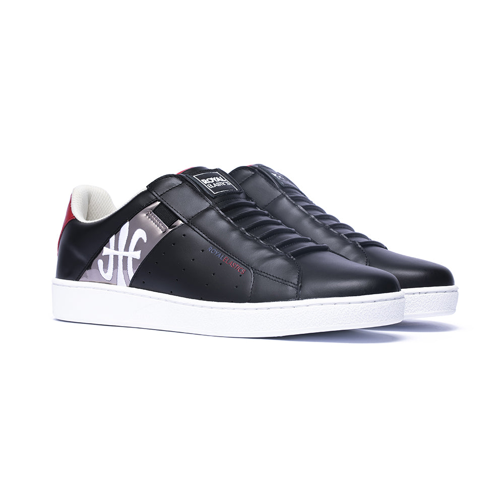 Women's Icon Genesis Black Red White Leather Sneakers 91994-991 - ROYAL ELASTICS