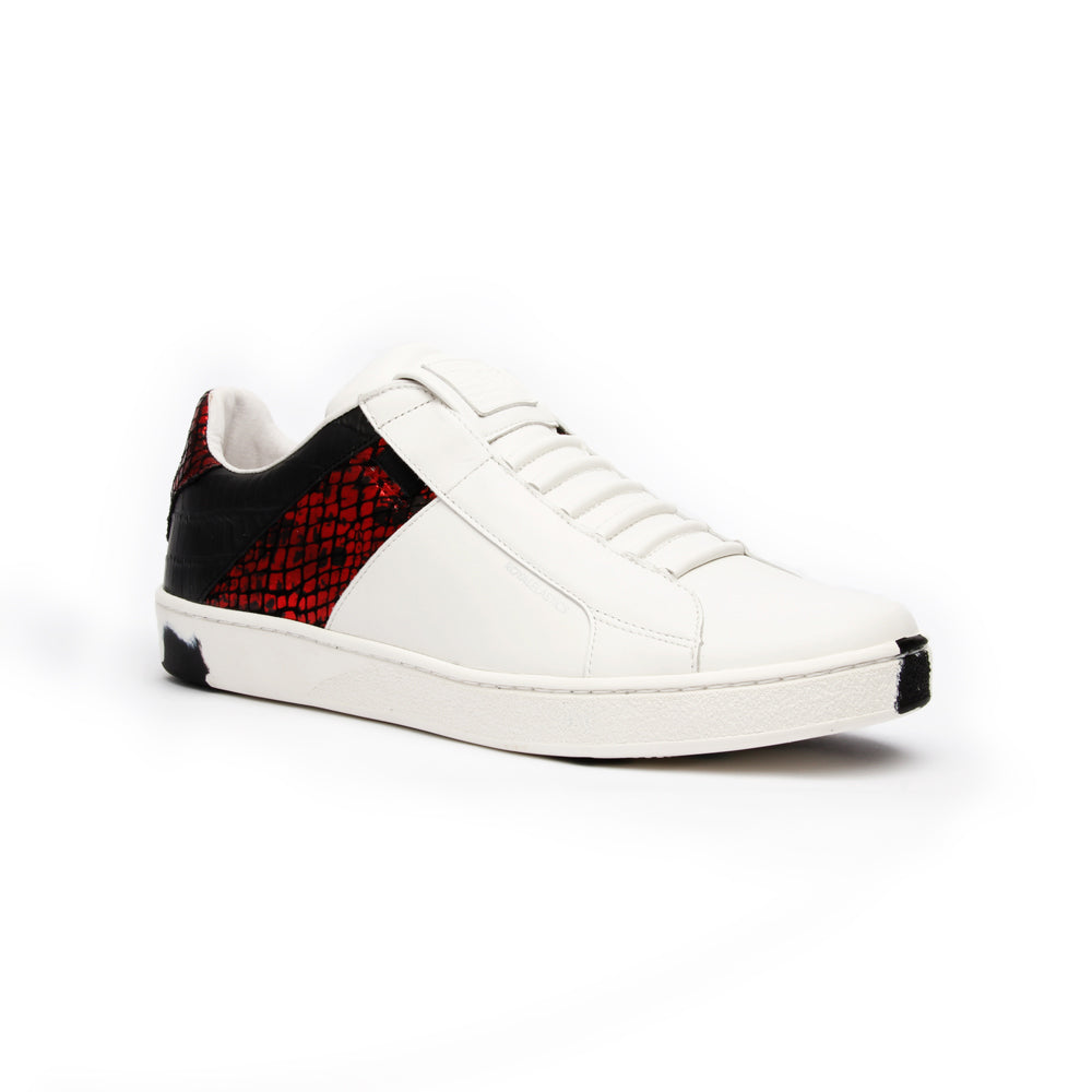 Men's Icon Deejay White Black Red Leather Sneakers 02082-019 - ROYAL ELASTICS