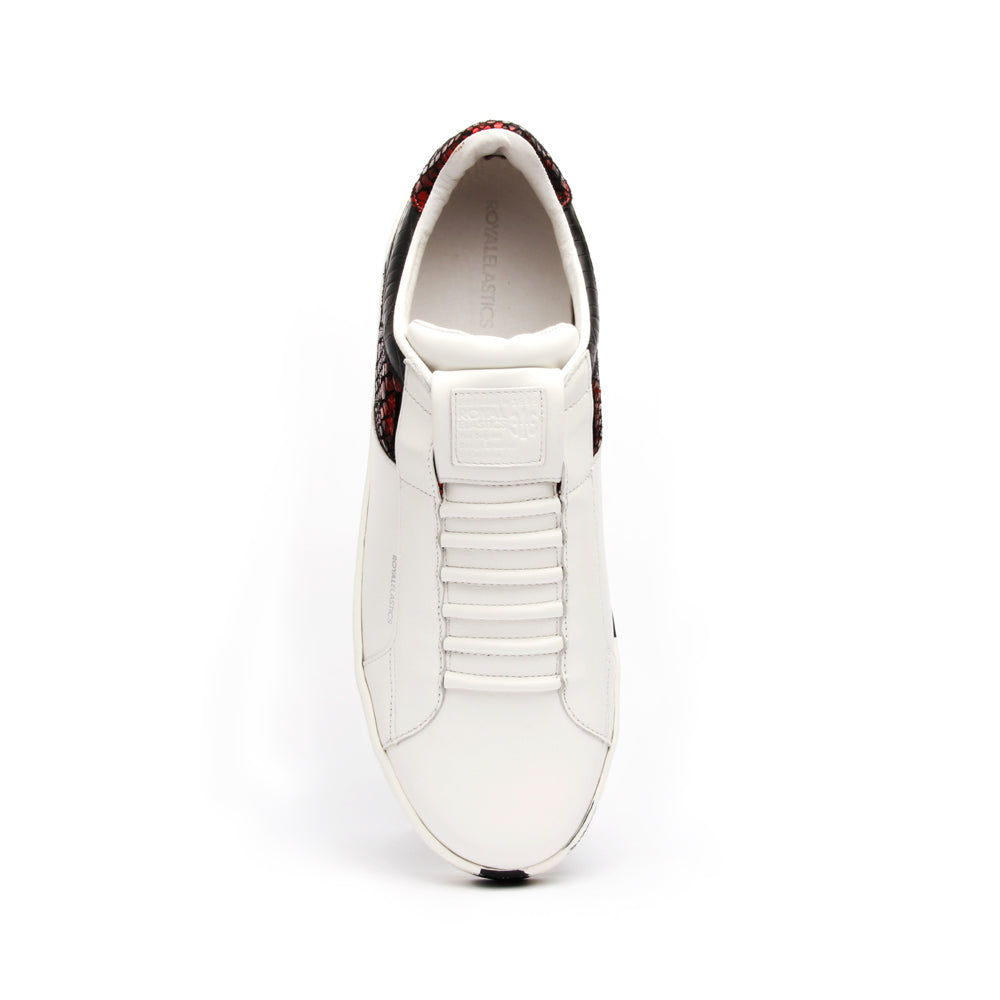 Men's Icon Deejay White Black Red Leather Sneakers 02082-019 - ROYAL ELASTICS