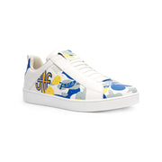 Men's Icon Manhood Camouflage White Yellow Blue Leather Sneakers 02091-053 - ROYAL ELASTICS