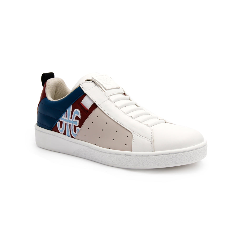 Women's Icon Manhood White Blue Maroon Leather Sneakers 92091-815 - ROYAL ELASTICS