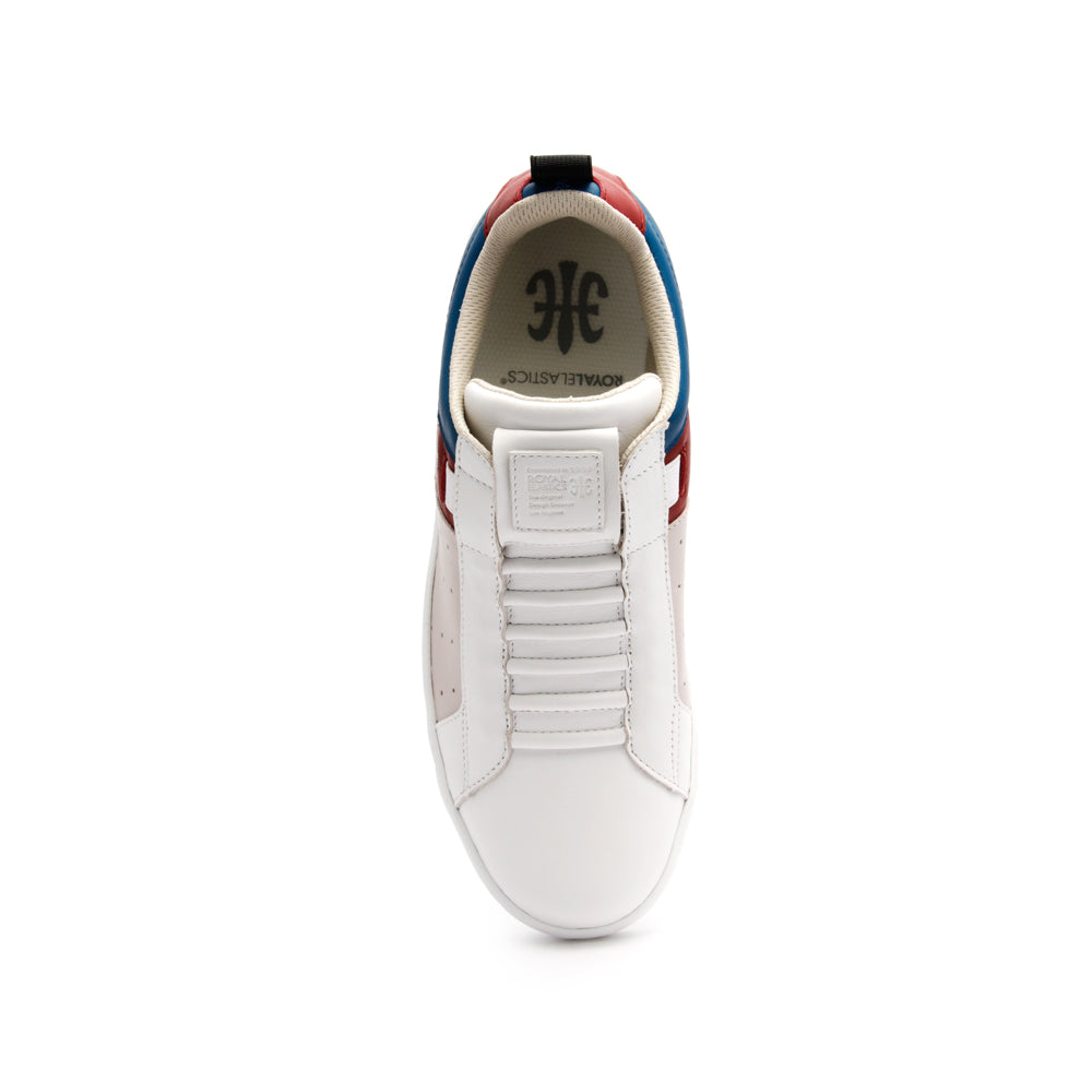 Women's Icon Manhood White Blue Maroon Leather Sneakers 92091-815 - ROYAL ELASTICS