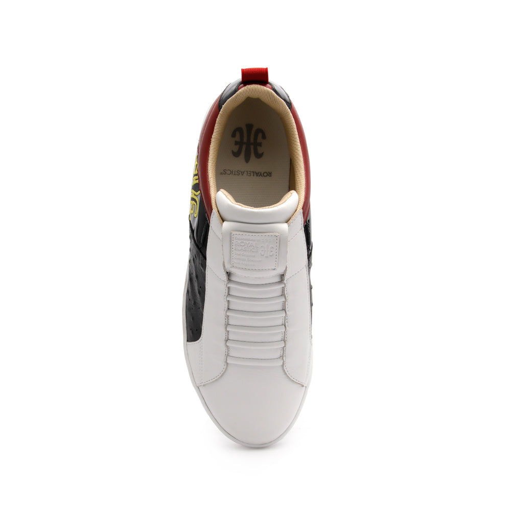 Men's Icon Manhood White Maroon Black Leather Sneakers 02091-891 - ROYAL ELASTICS