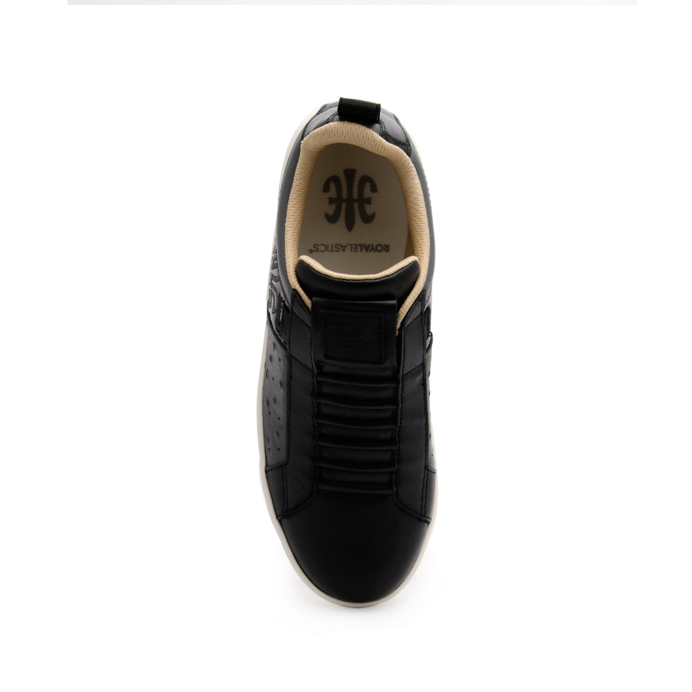 Women's Icon Manhood Black White Leather Sneakers 92091-998 - ROYAL ELASTICS