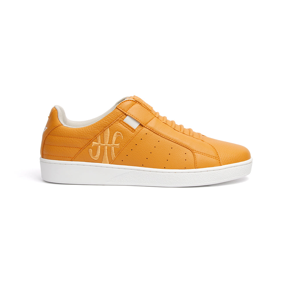 Men's Icon Classic Orange White Leather Sneakers 02092-222 - ROYAL ELASTICS