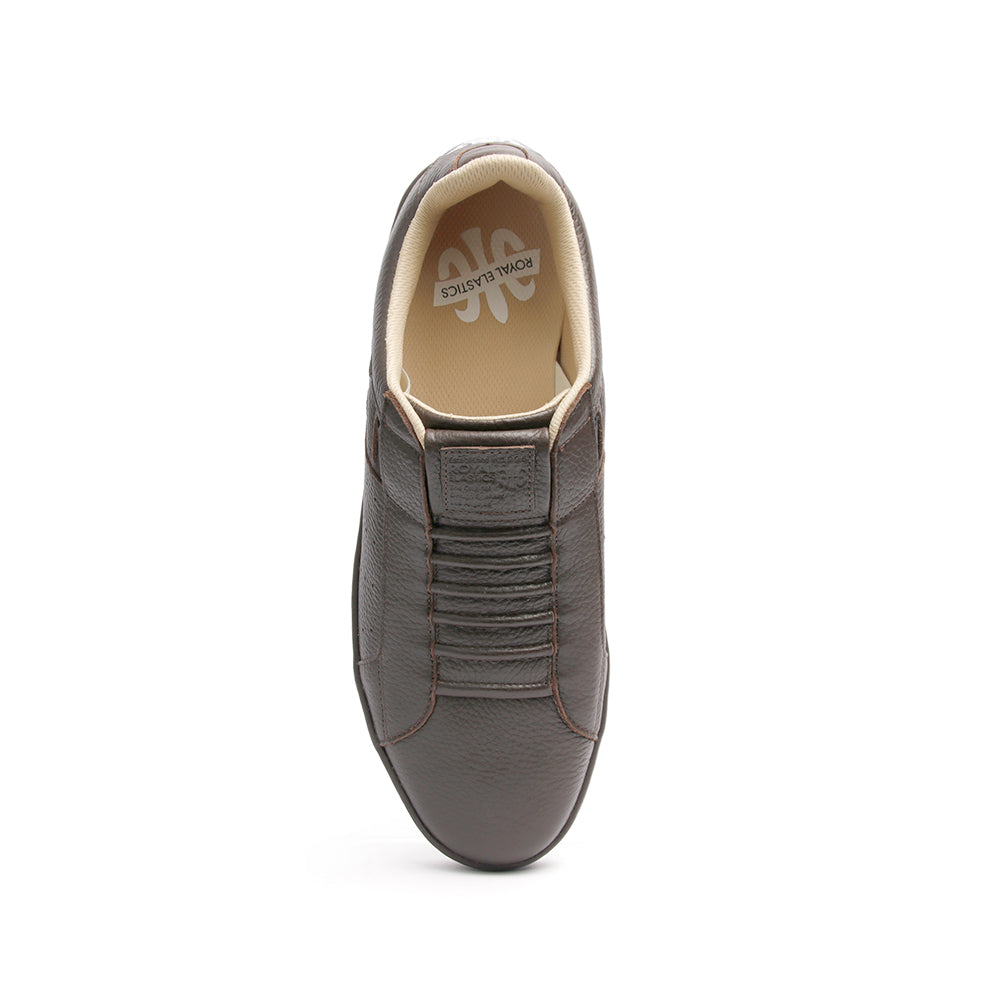 Men's Icon Classic Dark Brown Leather Sneakers 02092-777 - ROYAL ELASTICS