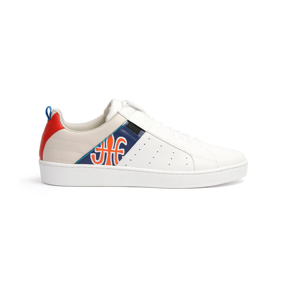 Men's Icon Manhood White Gray Blue Leather Sneakers 02093-051 - ROYAL ELASTICS