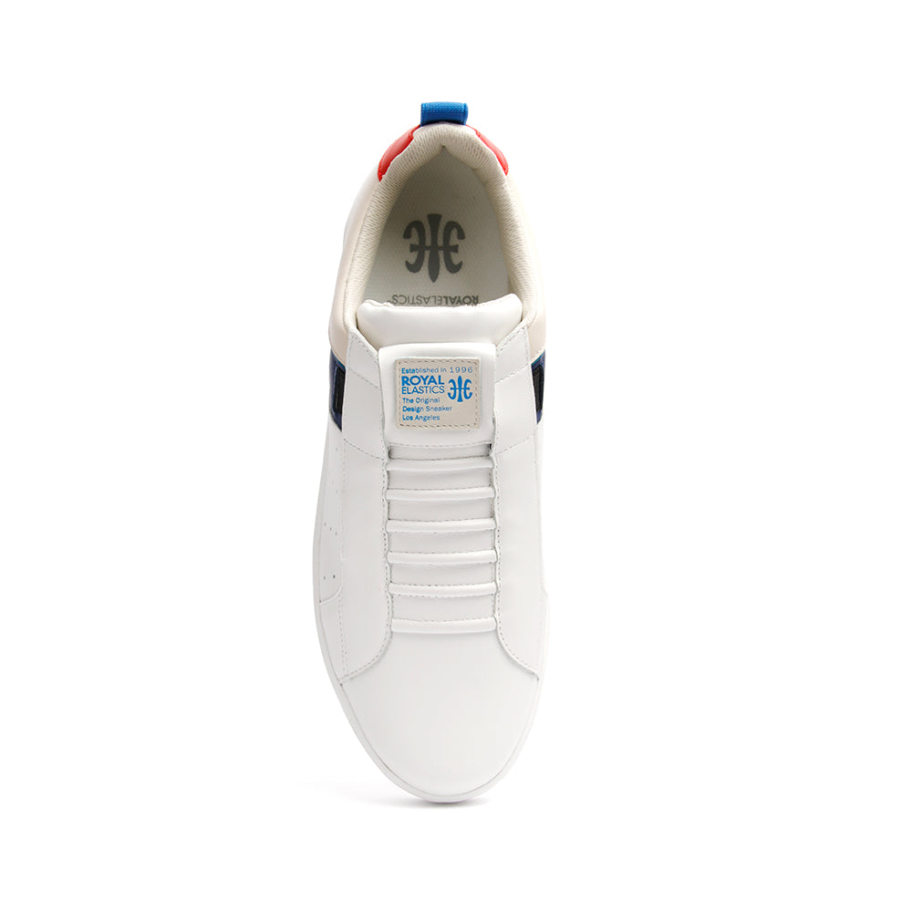 Men's Icon Manhood White Gray Blue Leather Sneakers 02093-051 - ROYAL ELASTICS