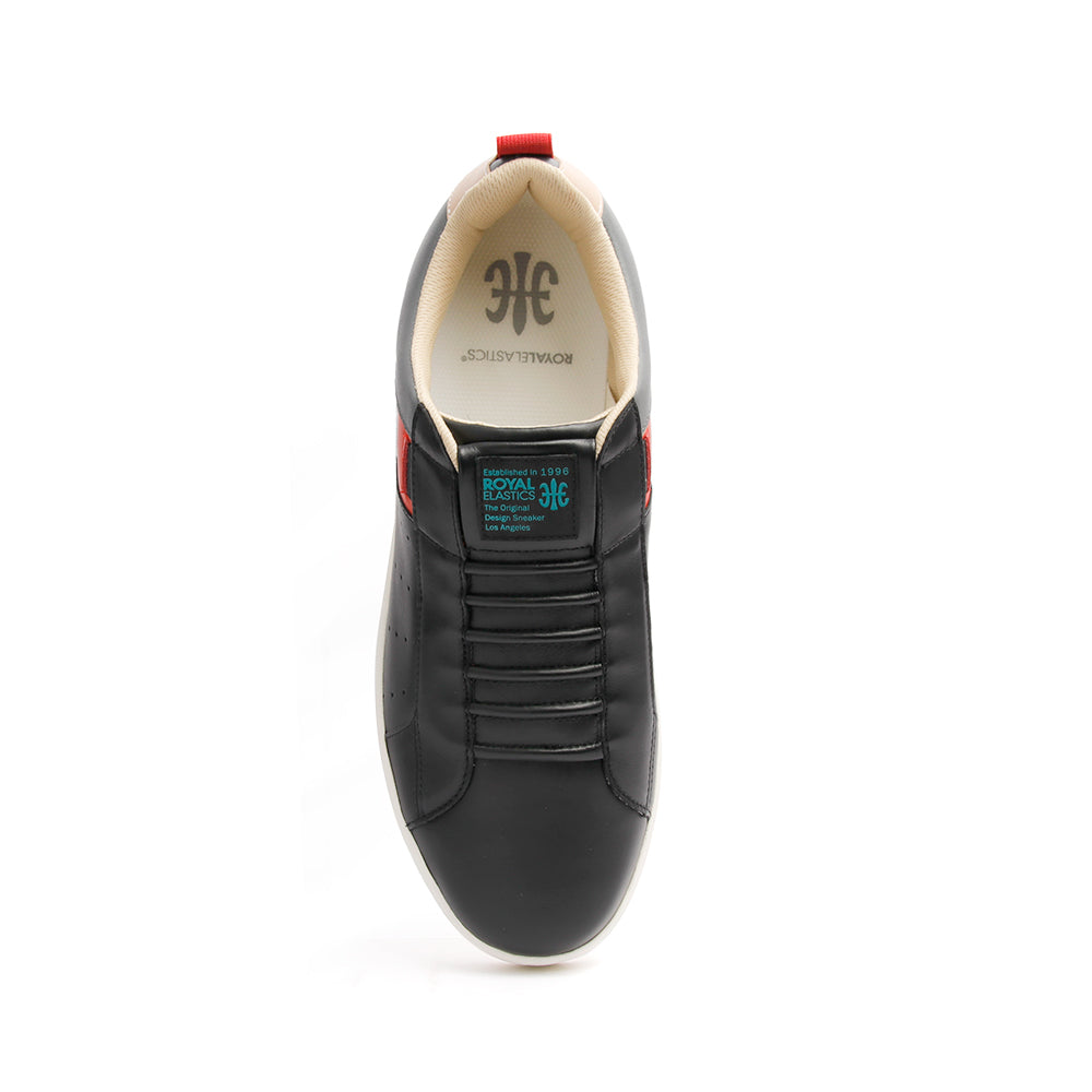 Men's Icon Manhood Black Red Gray Leather Sneakers 02093-918 - ROYAL ELASTICS