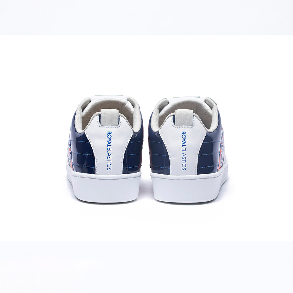 Men's Icon Manhood White Blue Orange Leather Sneakers 02094-025 - ROYAL ELASTICS