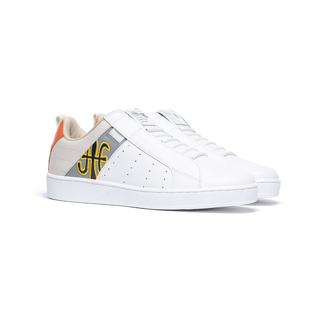 Men's Icon Manhood White Gray Cream Leather Sneakers 02094-082 - ROYAL ELASTICS
