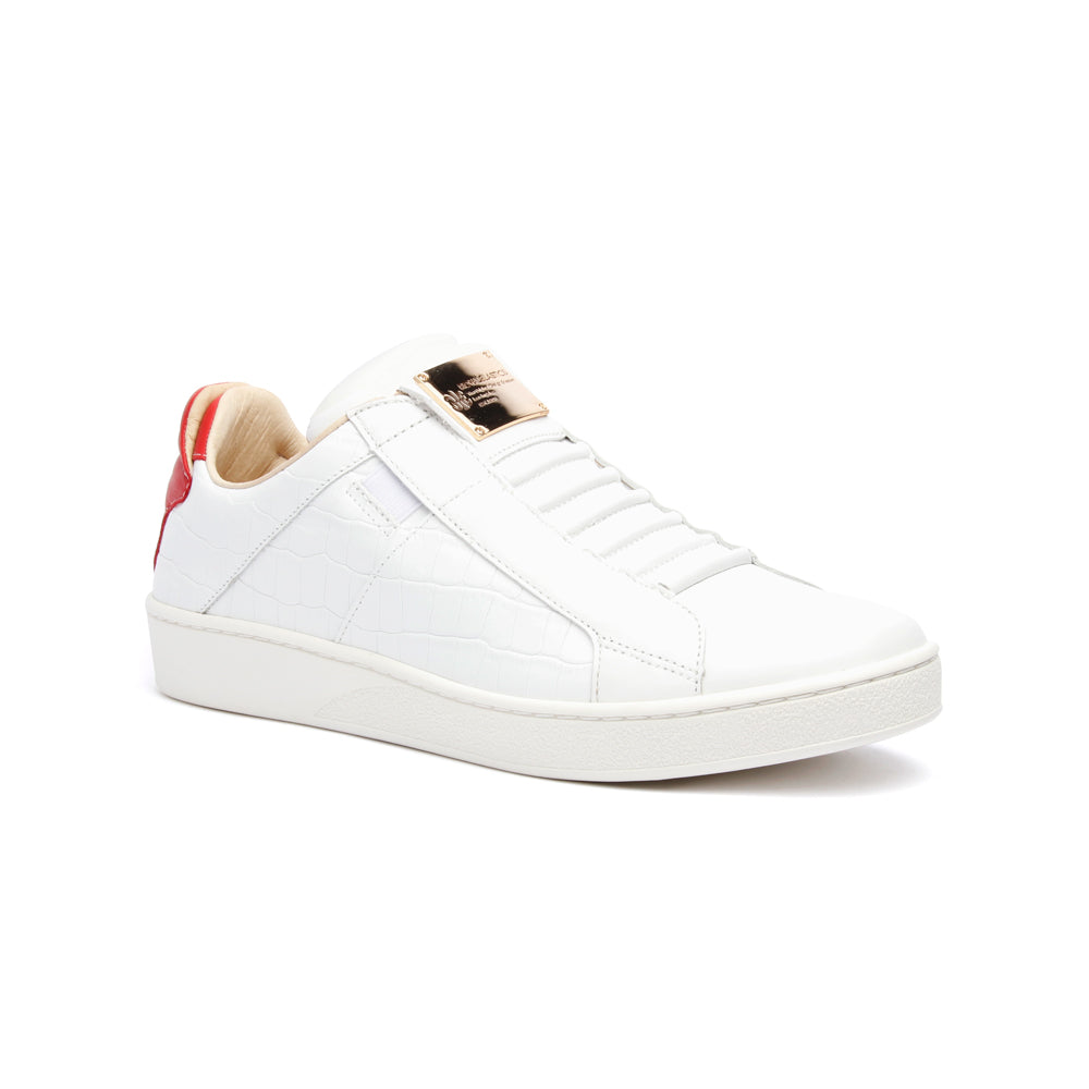 Men's Icon SBI White Red Leather Sneakers 02583-081 - ROYAL ELASTICS
