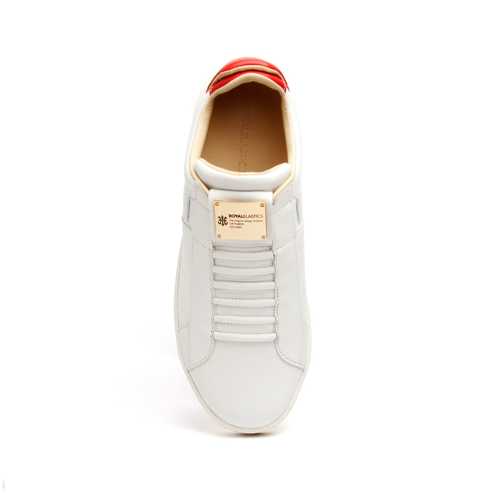 Men's Icon SBI White Red Leather Sneakers 02583-081 - ROYAL ELASTICS
