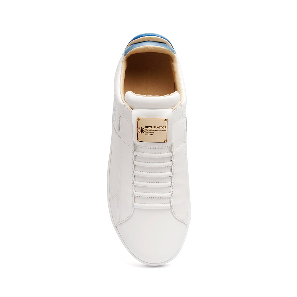 Men's Icon SBI White Blue Leather Sneakers 02592-005 - ROYAL ELASTICS