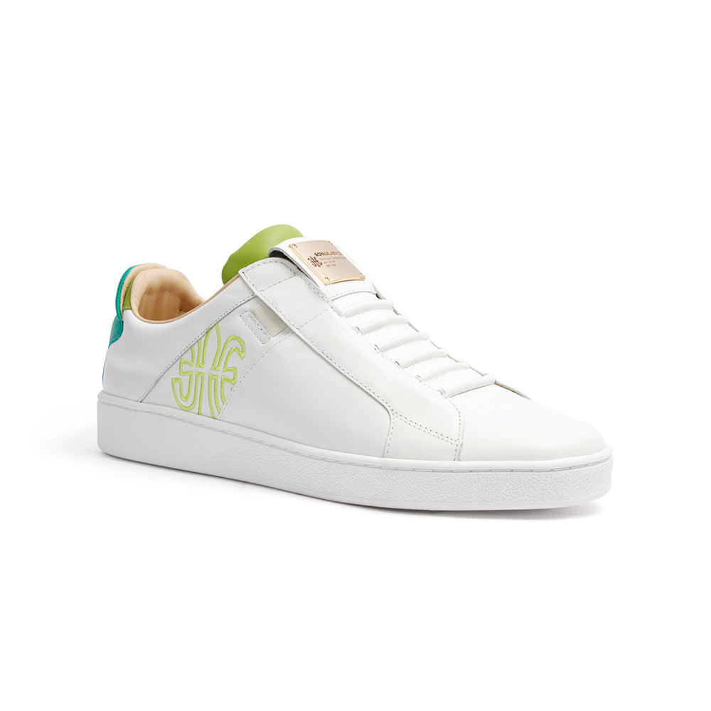 Men's Icon SBI White Green Leather Sneakers 02593-004 - ROYAL ELASTICS