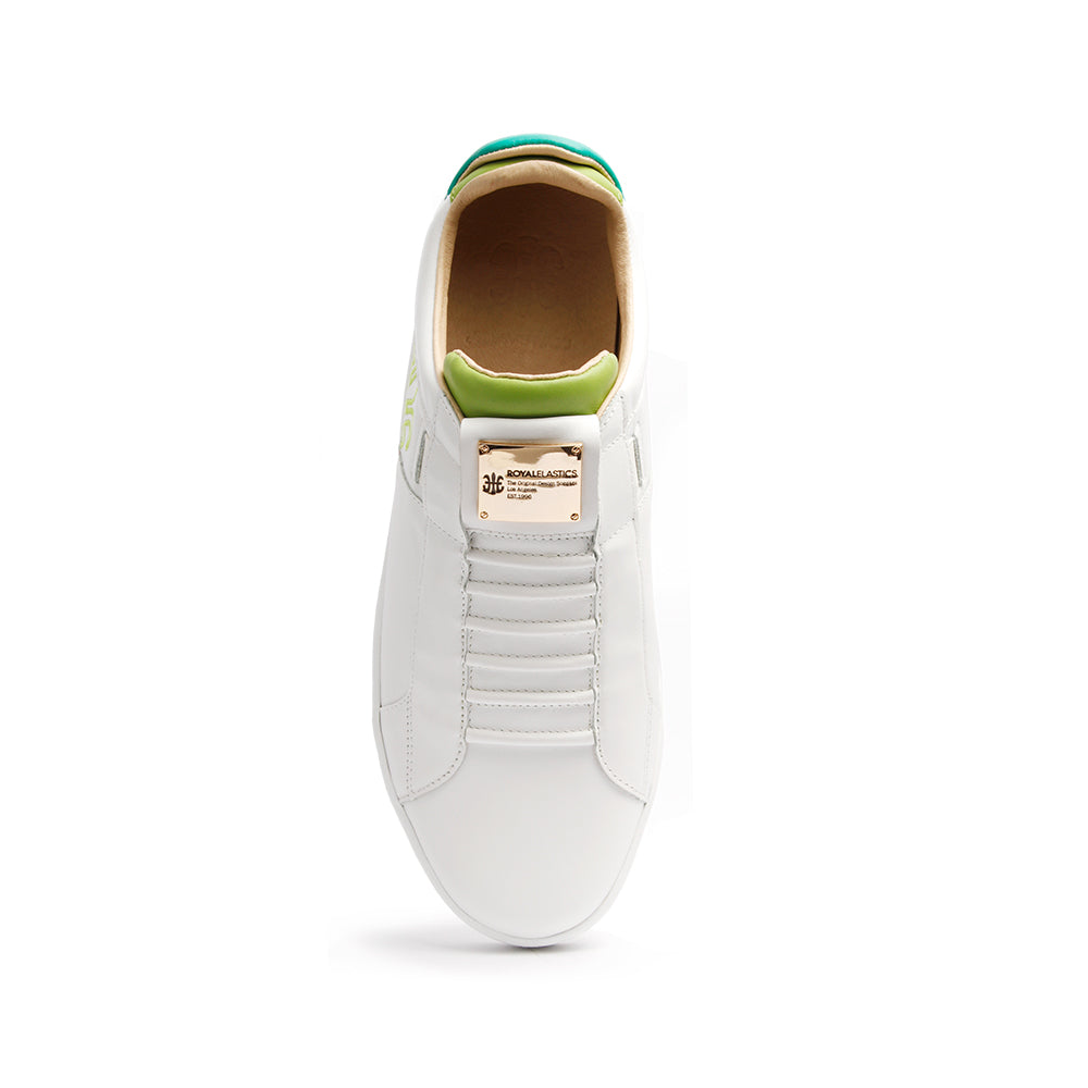 Men's Icon SBI White Green Leather Sneakers 02593-004 - ROYAL ELASTICS