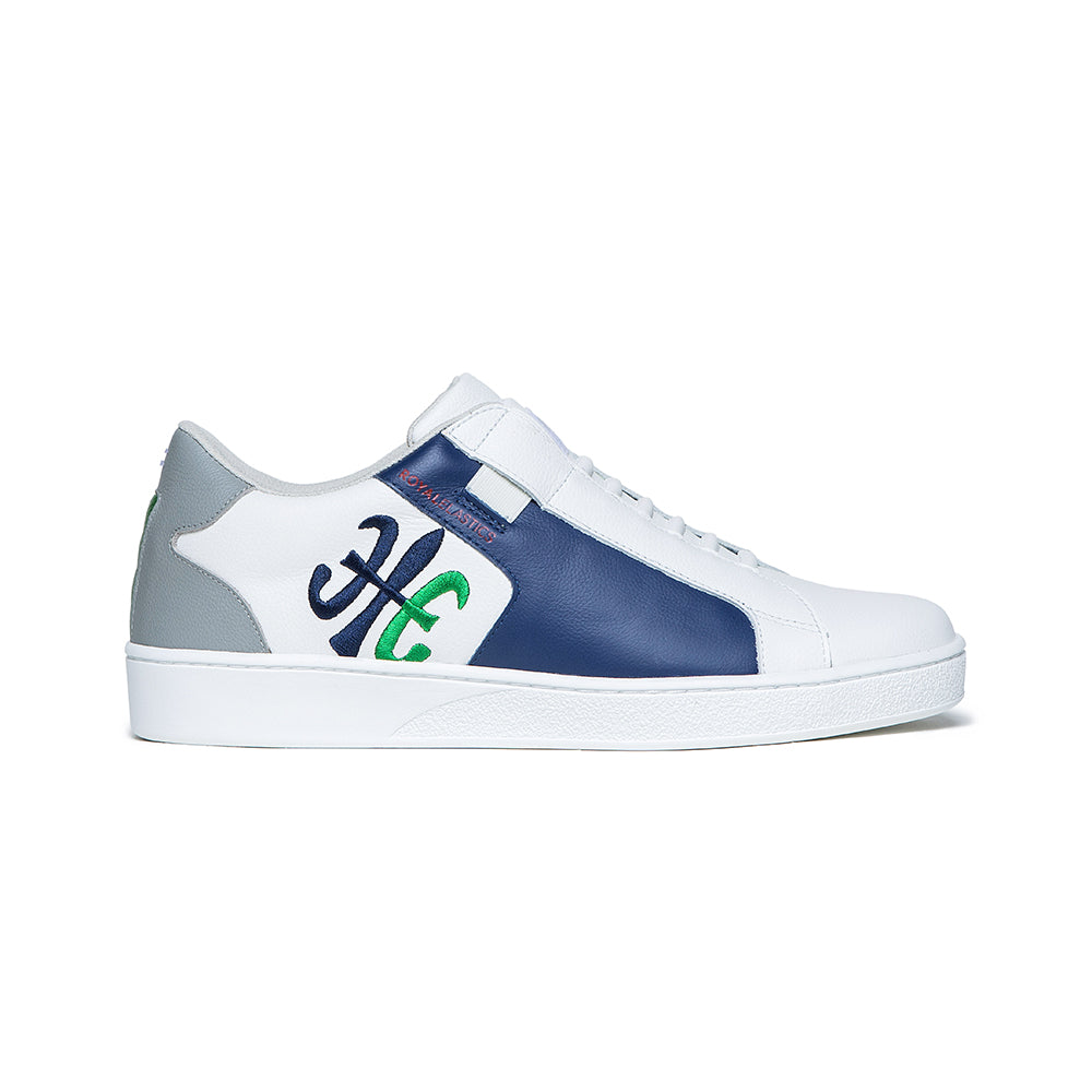 Men's Adelaide White Blue Green Leather Sneakers 02612-054
