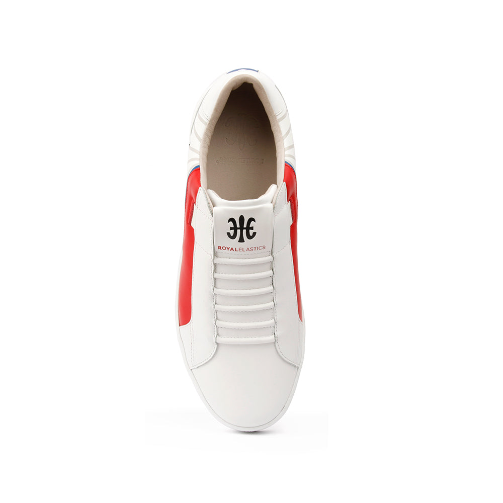 Men's Adelaide White Red Leather Sneakers 02693-015 - ROYAL ELASTICS
