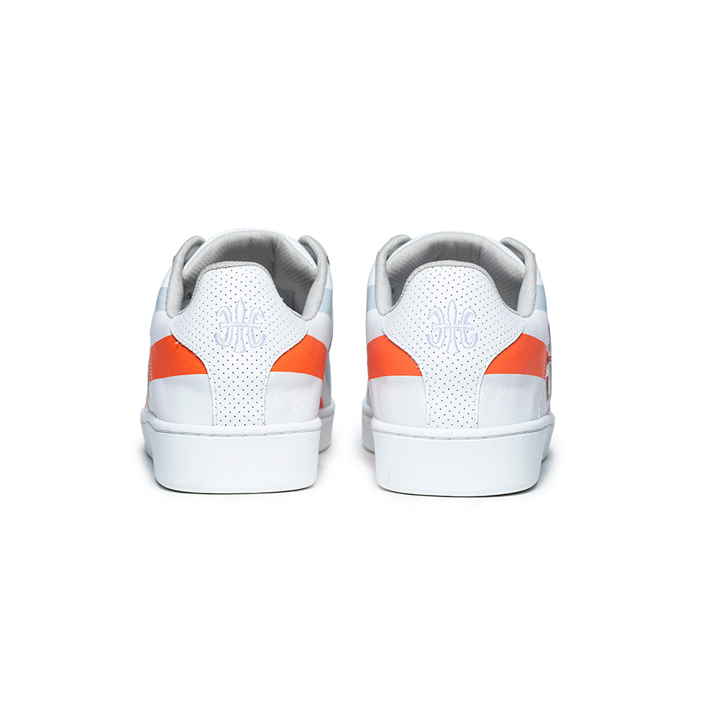 Women's Icon Cross White Orange Red Leather Sneakers 92901-028 - ROYAL ELASTICS