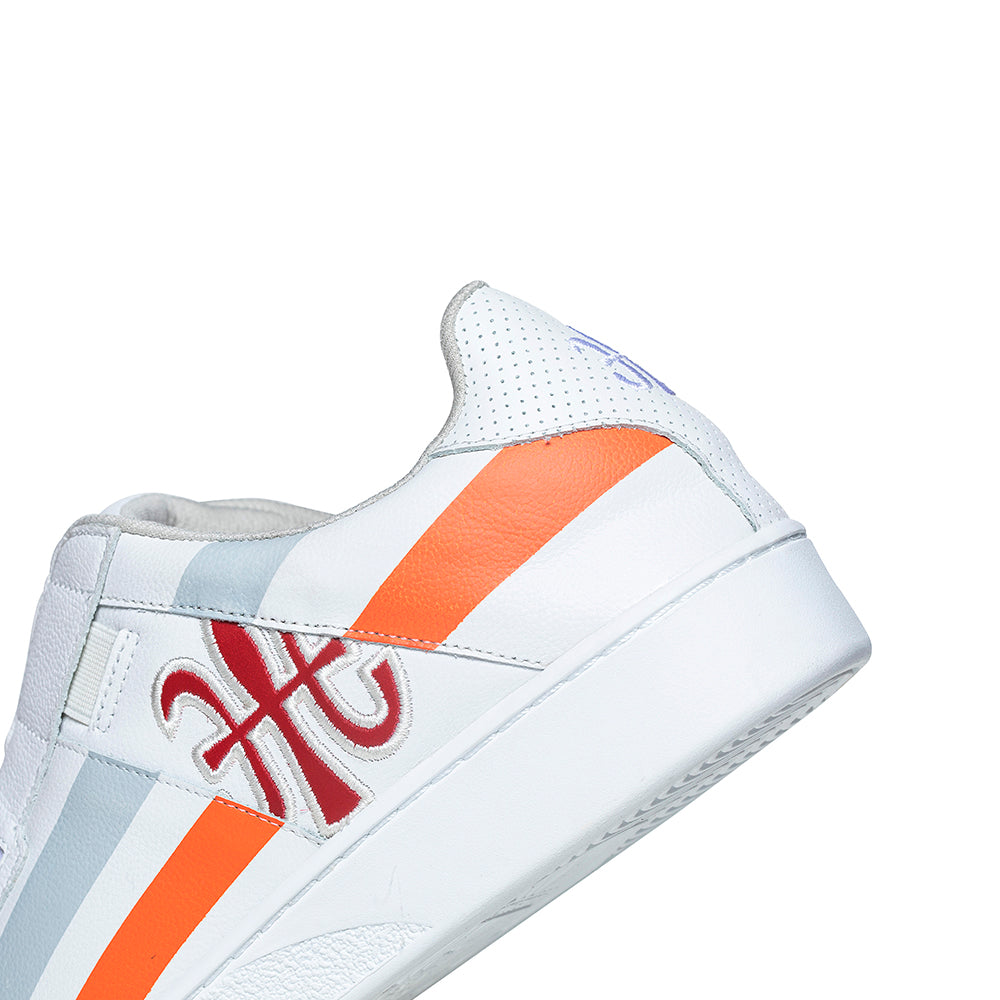 Women's Icon Cross White Orange Red Leather Sneakers 92901-028 - ROYAL ELASTICS