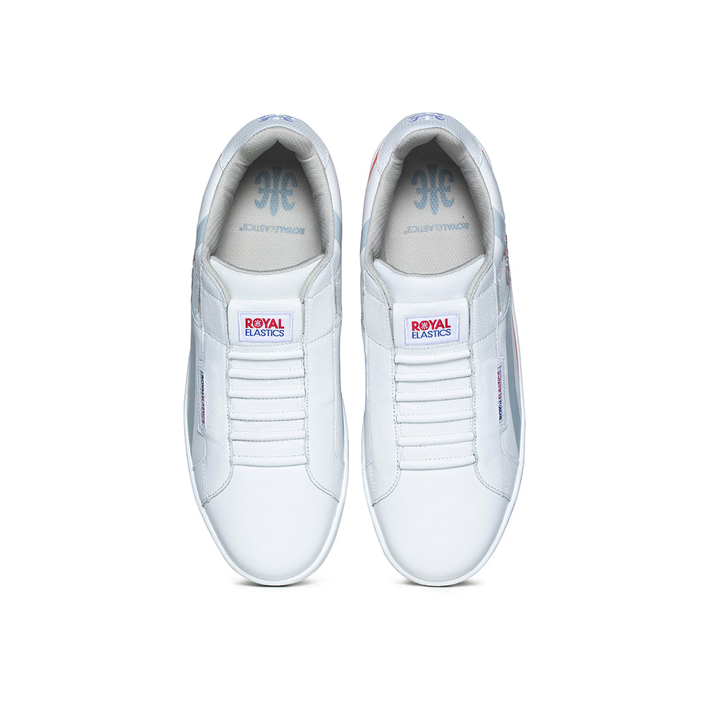 Women's Icon Cross White Orange Red Leather Sneakers 92901-028 - ROYAL ELASTICS