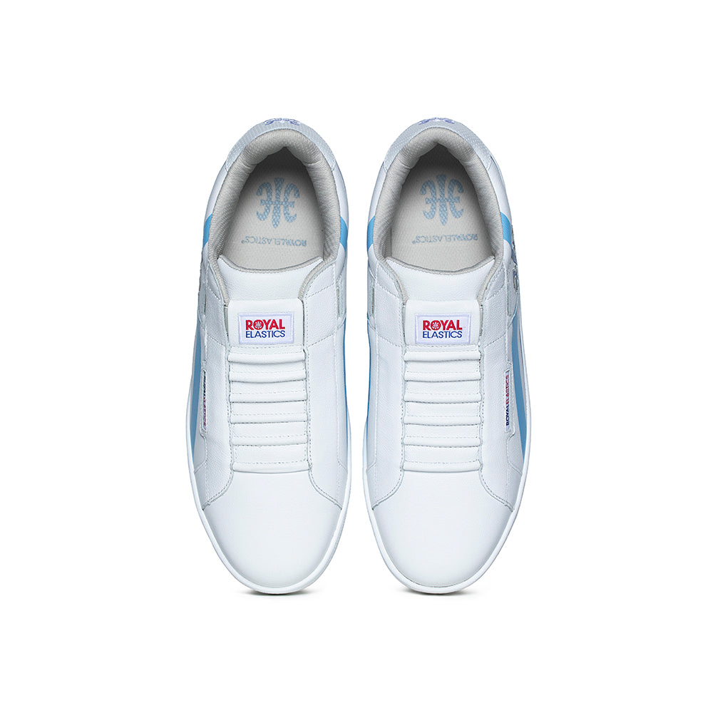 Men's Icon Cross White Blue Leather Sneakers 02901-055 - ROYAL ELASTICS