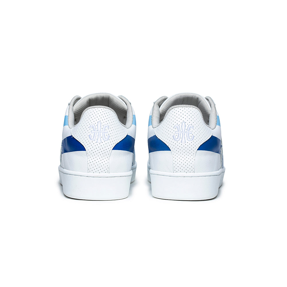 Men's Icon Cross White Blue Leather Sneakers 02901-055 - ROYAL ELASTICS