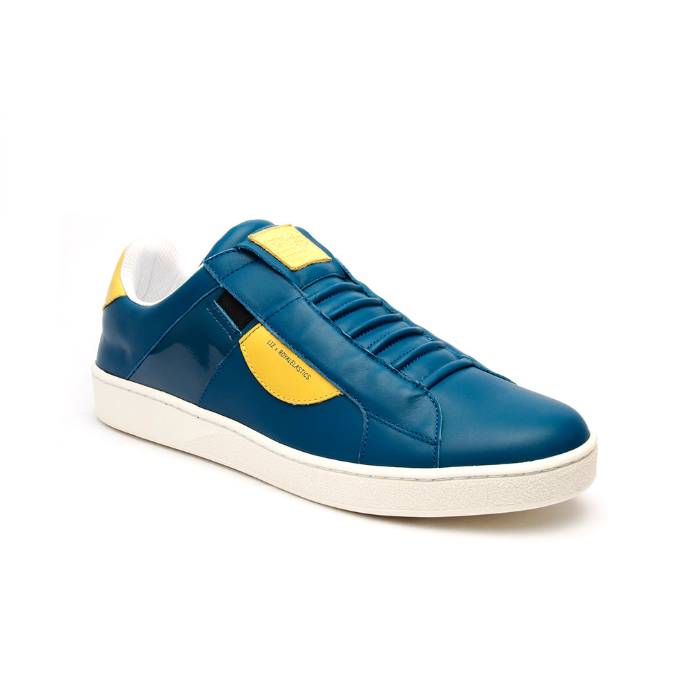 Men's Icon Dots Blue Yellow Leather Sneakers 02984-553 - ROYAL ELASTICS
