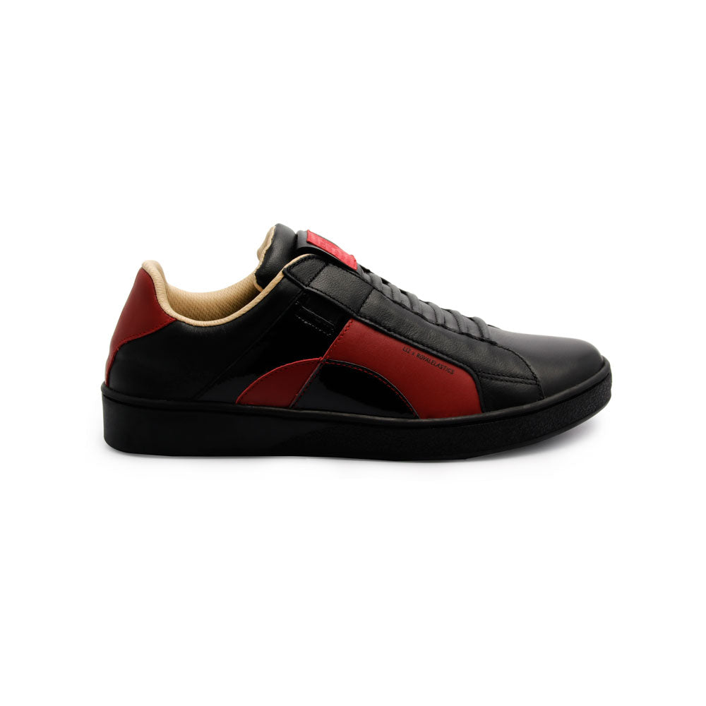 Men's Icon Dots Black Red Leather Sneakers 02984-991 - ROYAL ELASTICS
