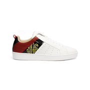 Men's Icon Manhood White Black Maroon Leather Sneakers 02992-091 - ROYAL ELASTICS
