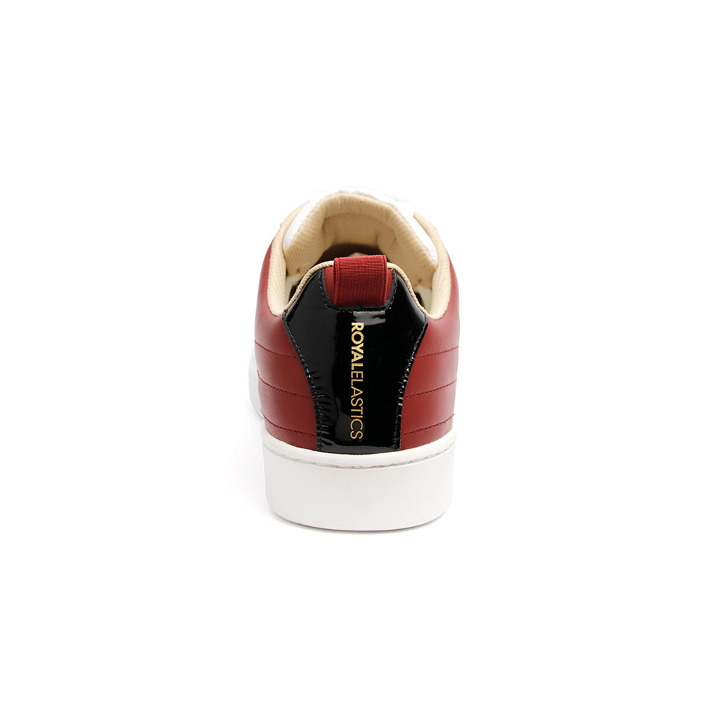 Men's Icon Manhood White Black Maroon Leather Sneakers 02992-091 - ROYAL ELASTICS