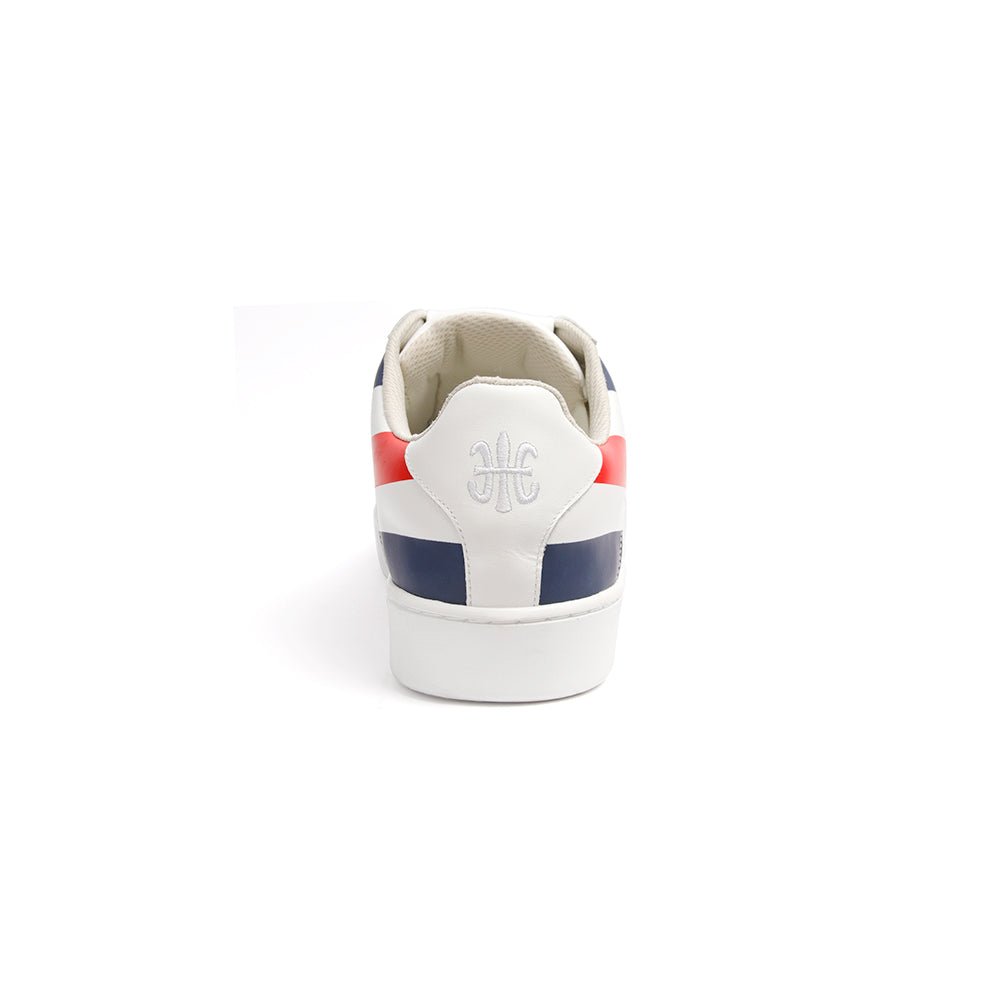 Women's Icon Cross White Blue Red Leather Sneakers 92993-150 - ROYAL ELASTICS