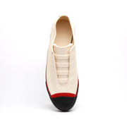 Men's London Beige Black Red Canvas Low Tops 03582-009 - ROYAL ELASTICS