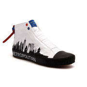 Men's Harajuku Metropolitan White Black Canvas High Tops 04783-009 - ROYAL ELASTICS