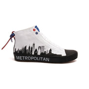 Men's Harajuku Metropolitan White Black Canvas High Tops 04783-009 - ROYAL ELASTICS