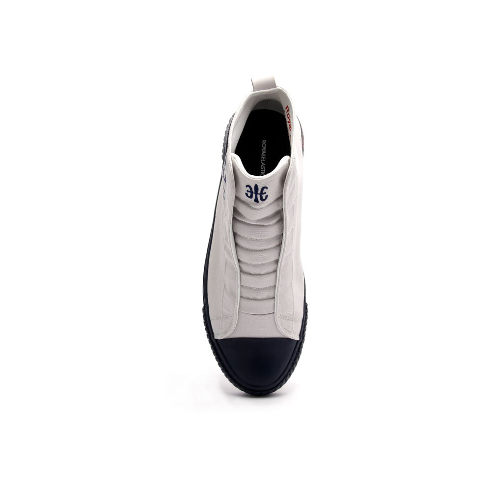 Men's Harajuku White Blue Canvas High Tops 04784-005 - ROYAL ELASTICS