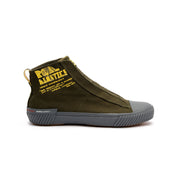 Men's Harajuku Olive Green Yellow Canvas High Tops 04784-443 - ROYAL ELASTICS