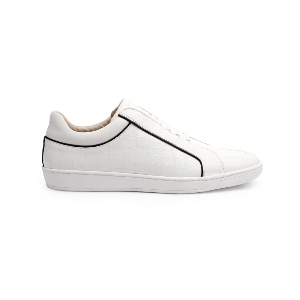Men's Duke White Black Leather Sneakers 05291-009 - ROYAL ELASTICS