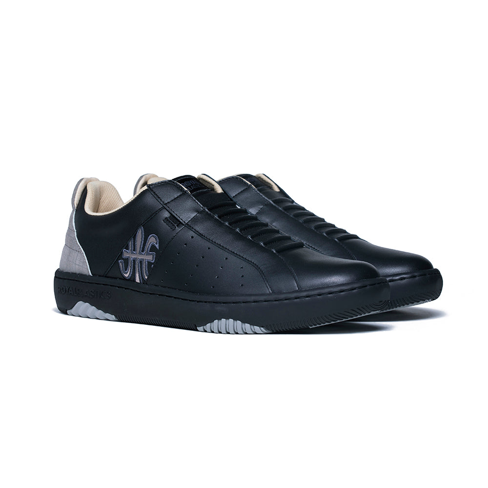 Men's Icon Archer Black Gray Leather Sneakers 06394-998 - ROYAL ELASTICS