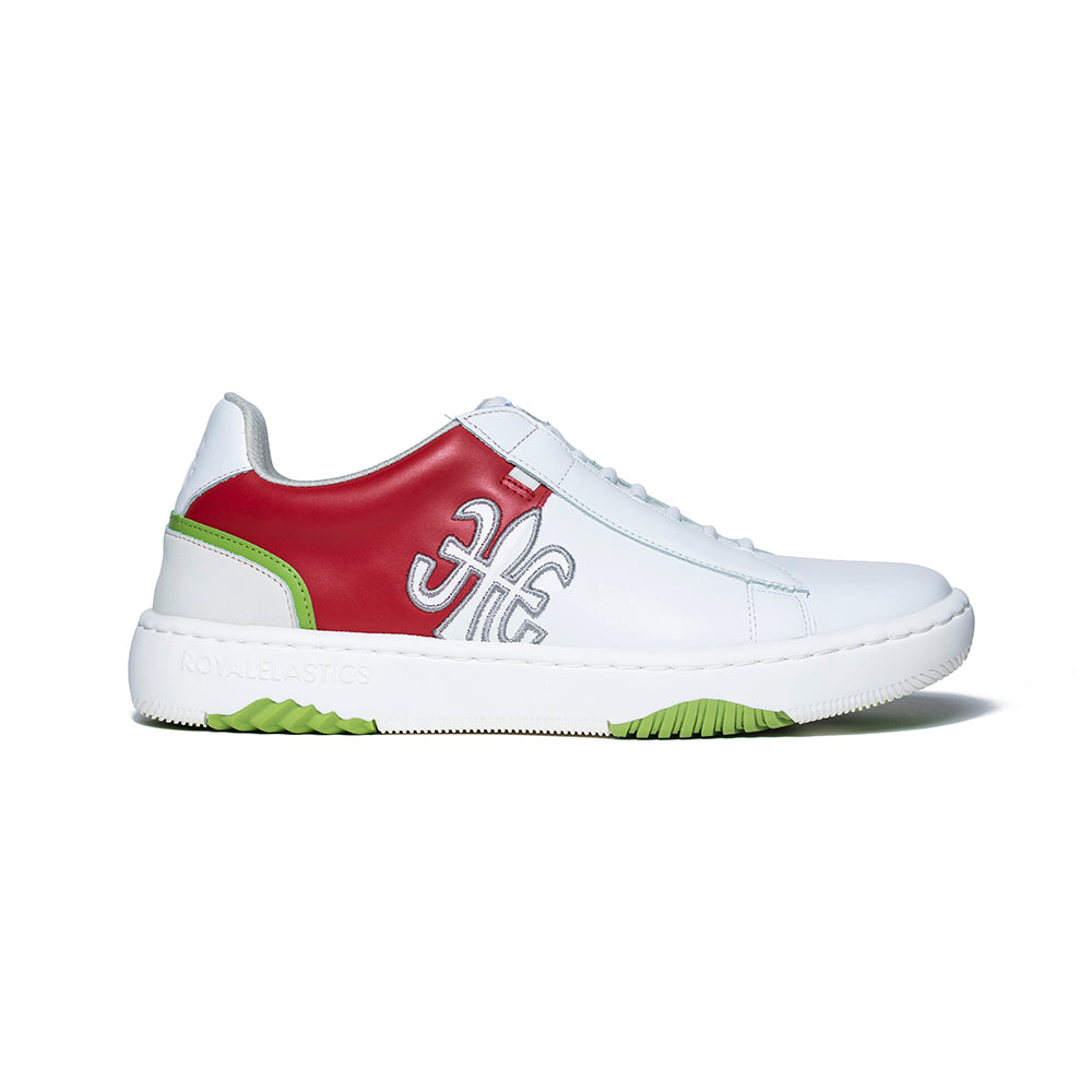 Men's DUCA White Red Green Leather Sneakers 06894-001 - ROYAL ELASTICS