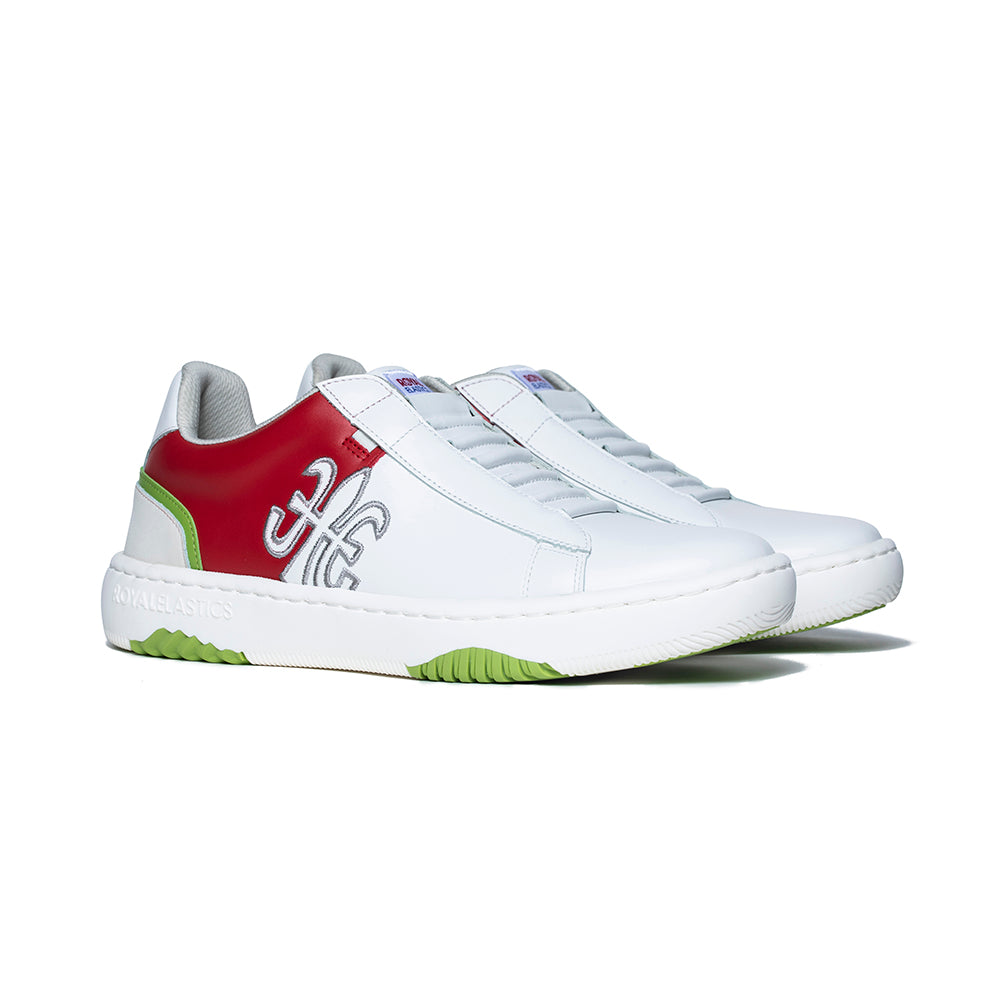 Men's DUCA White Red Green Leather Sneakers 06894-001 - ROYAL ELASTICS
