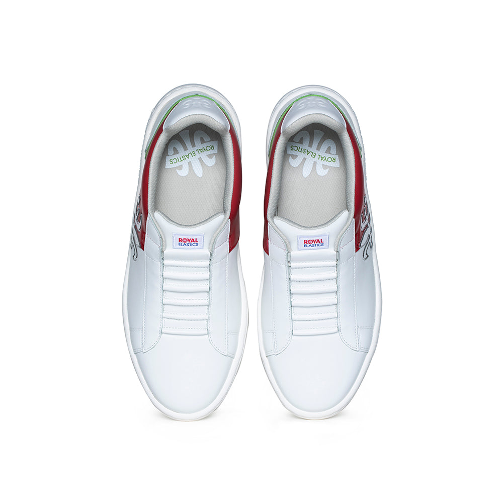 Men's DUCA White Red Green Leather Sneakers 06894-001 - ROYAL ELASTICS