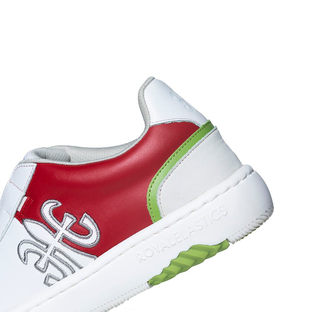Men's DUCA White Red Green Leather Sneakers 06894-001 - ROYAL ELASTICS