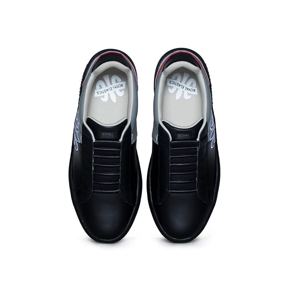 Men's DUCA Black Gray Leather Sneakers 06894-998 - ROYAL ELASTICS