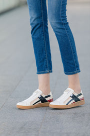 Women's Icon Cross Brown Red Black Leather Sneakers 92983-071 - ROYAL ELASTICS